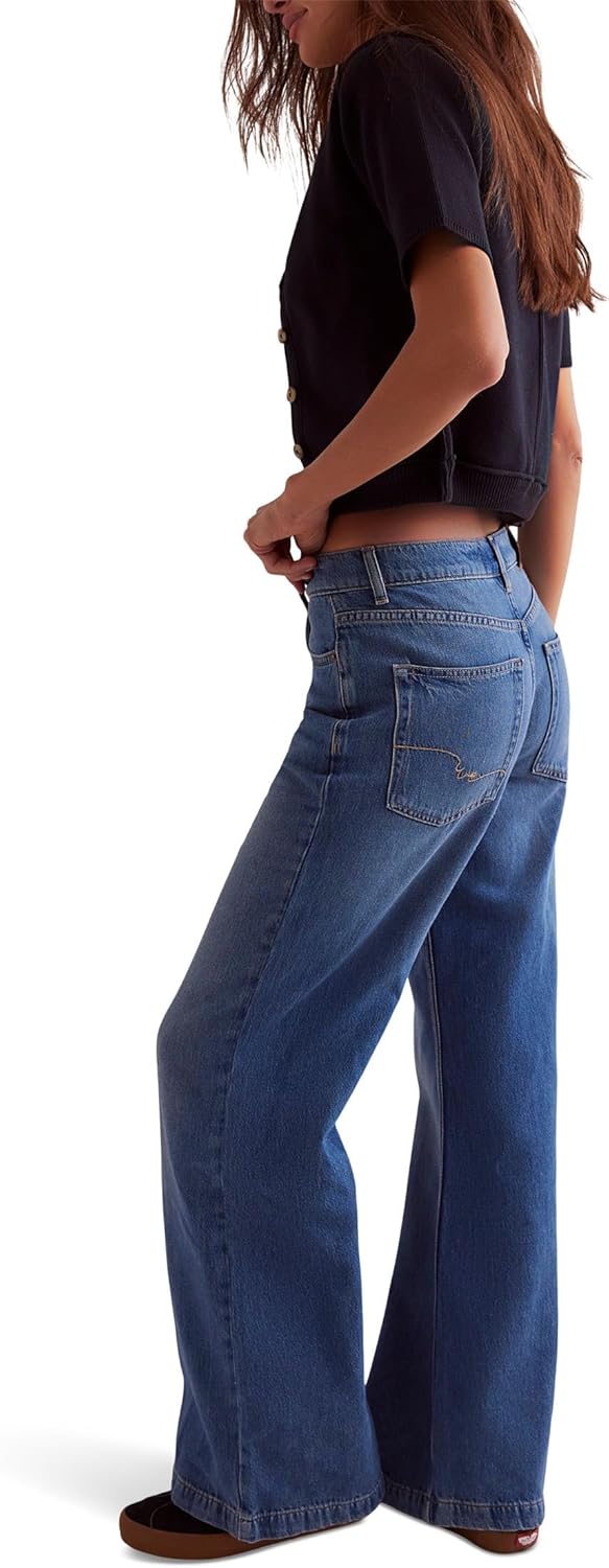 Free People Women's Stride Jeans, Walk Away