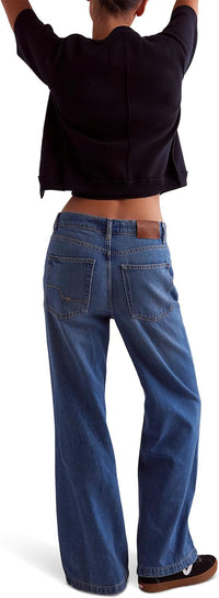 Free People Women's Stride Jeans, Walk Away