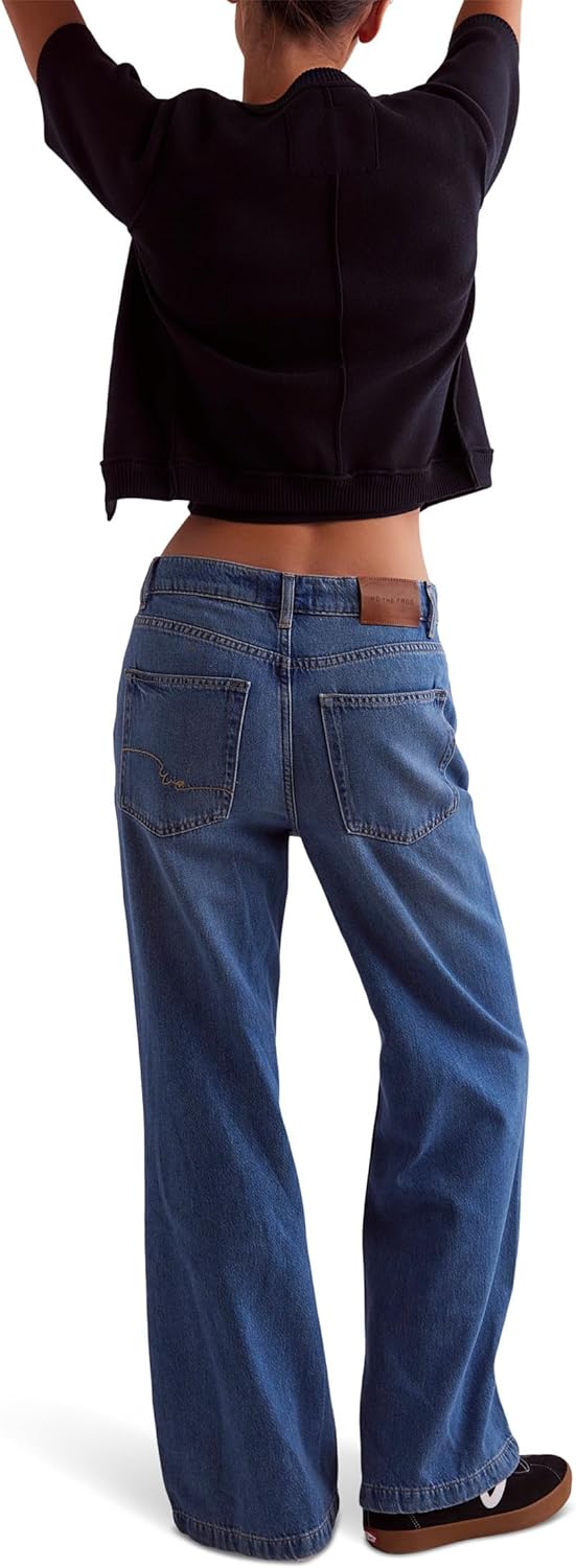 Free People Women's Stride Jeans, Walk Away
