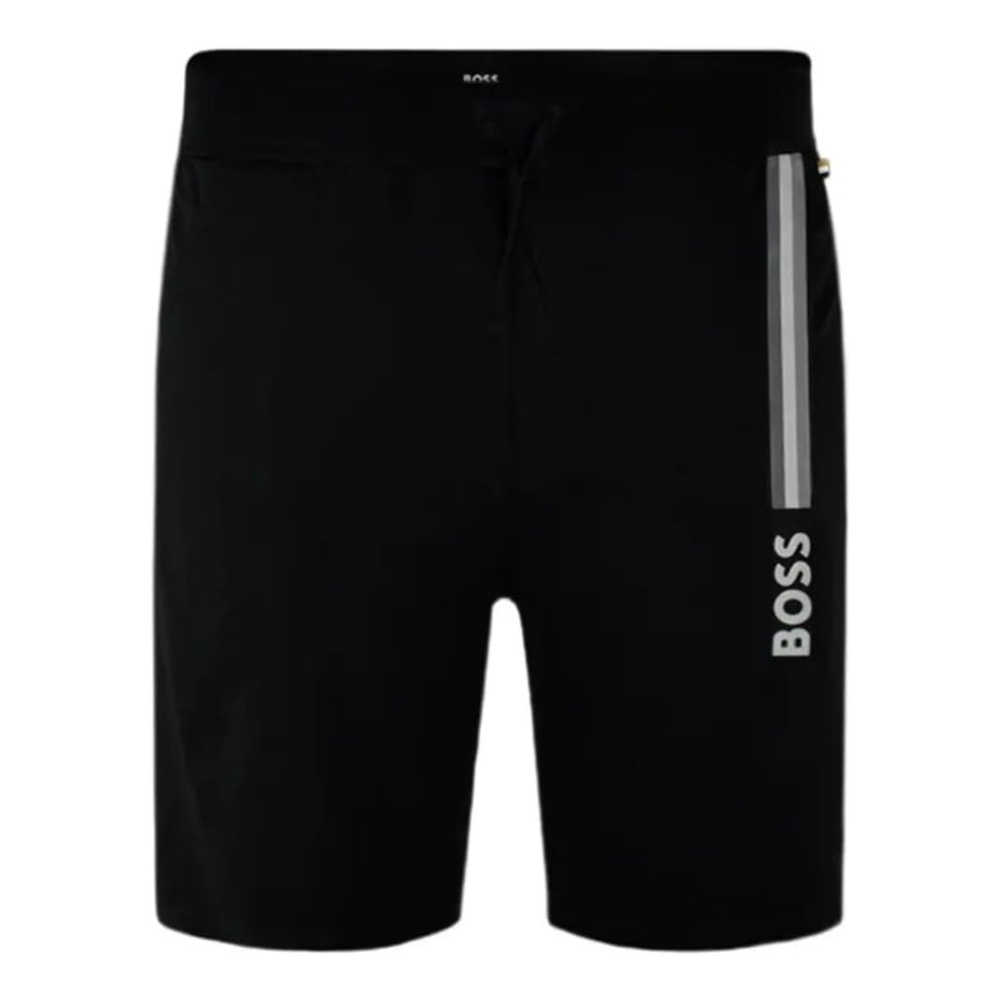 Hugo Boss Men's Authentic Tonal Logo Cotton Shorts, Outer Space Black