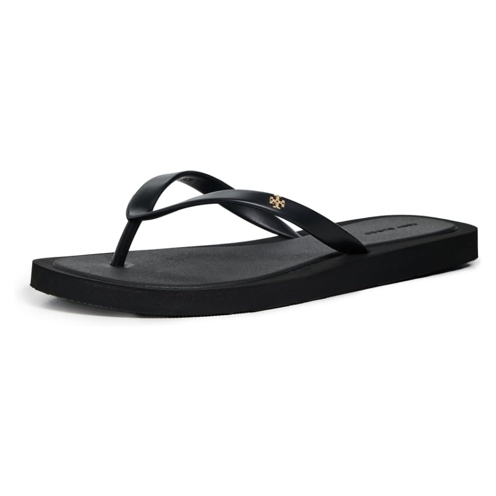 Tory Burch Women's Kira Padded Flip-Flop, Perfect Black/Gold