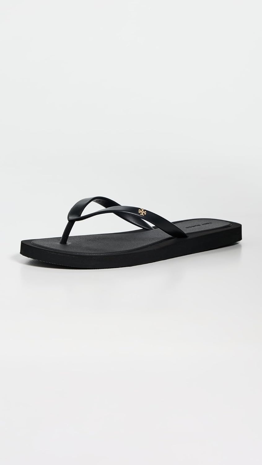 Tory Burch Women's Kira Padded Flip-Flop, Perfect Black/Gold