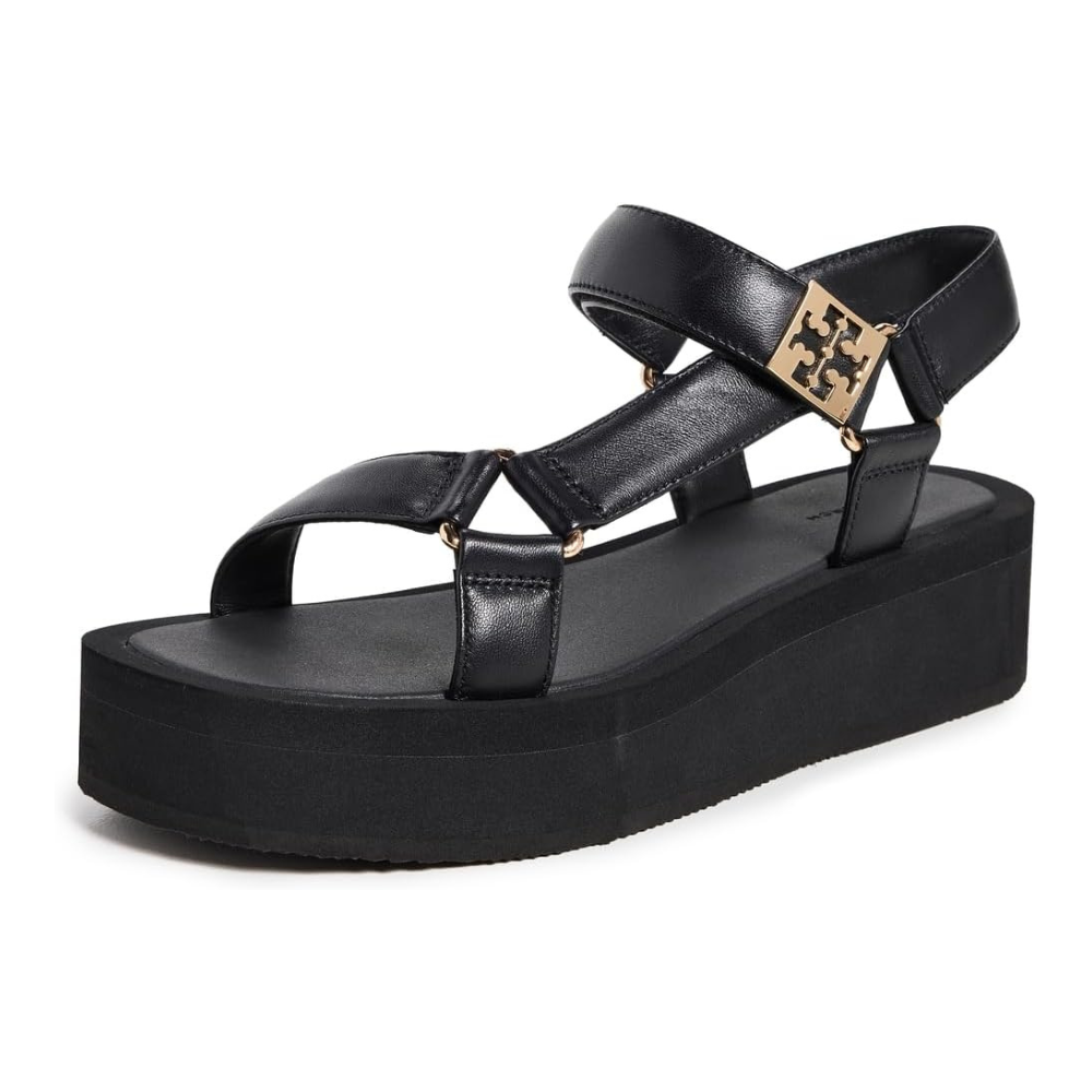 Tory Burch Women's Mellow Leather Platform Sandals, Perfect Black