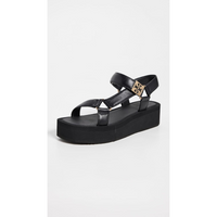 Tory Burch Women's Mellow Leather Platform Sandals, Perfect Black/Gold