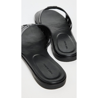 Tory Burch Women's INES Tumbled Leather Cage Slide, Perfect Black/Perfect Black