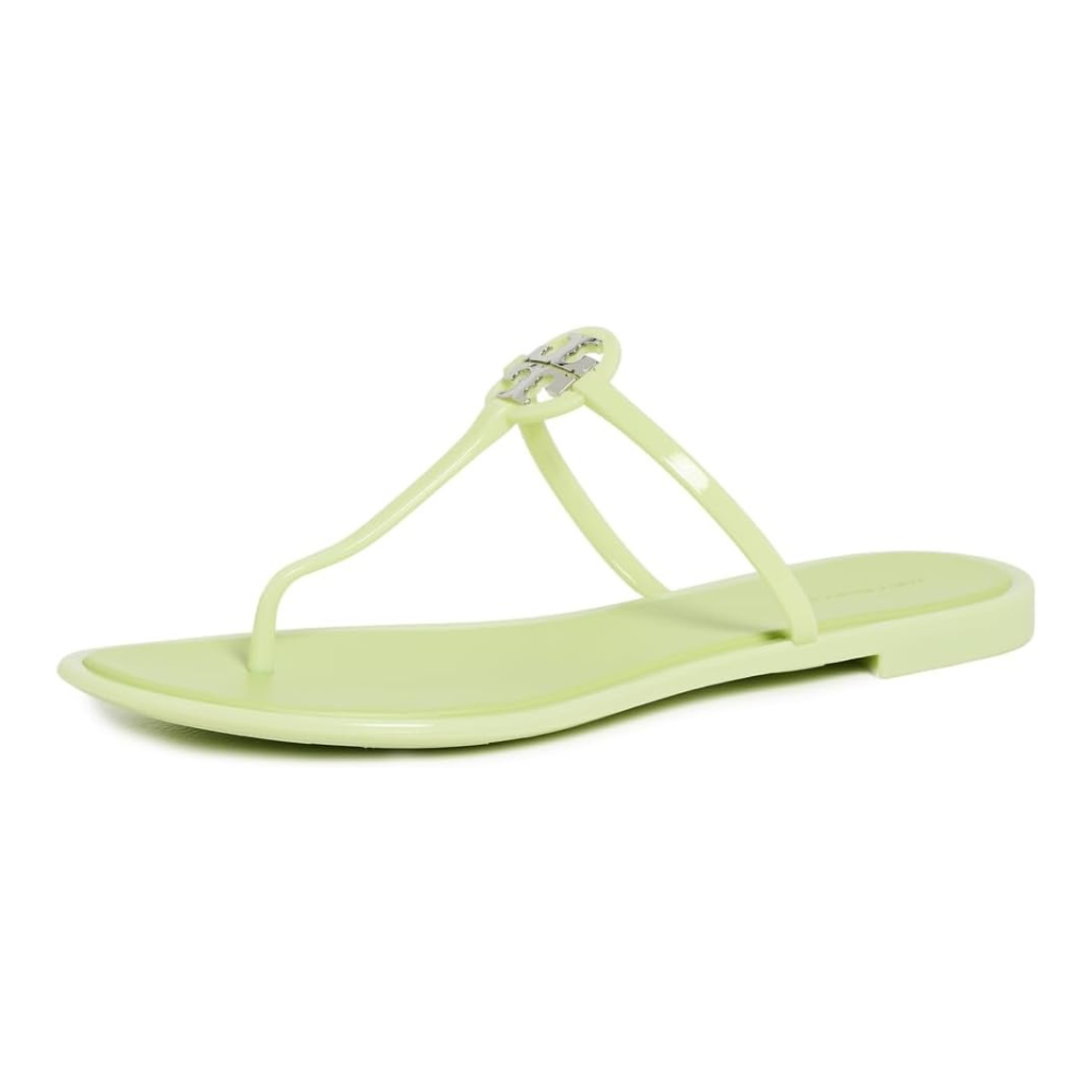 Tory Burch Women's Mini Miller Jelly Thongs, Garden Mint/Silver