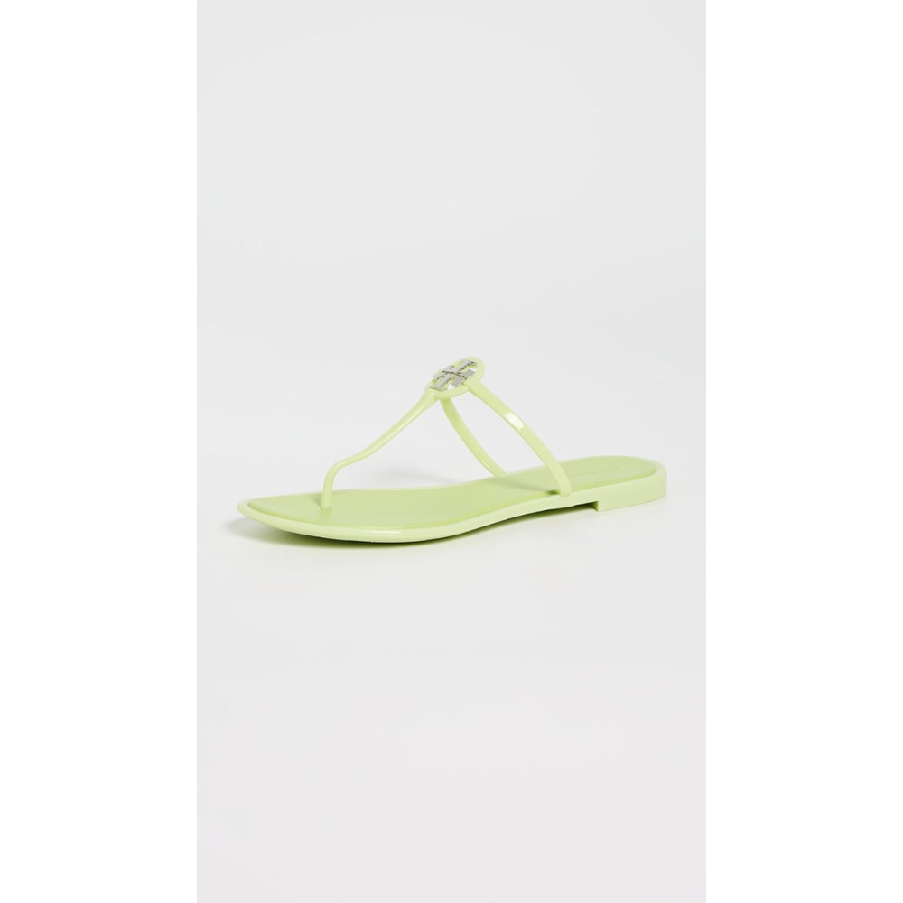 Tory Burch Women's Mini Miller Jelly Thongs, Garden Mint/Silver