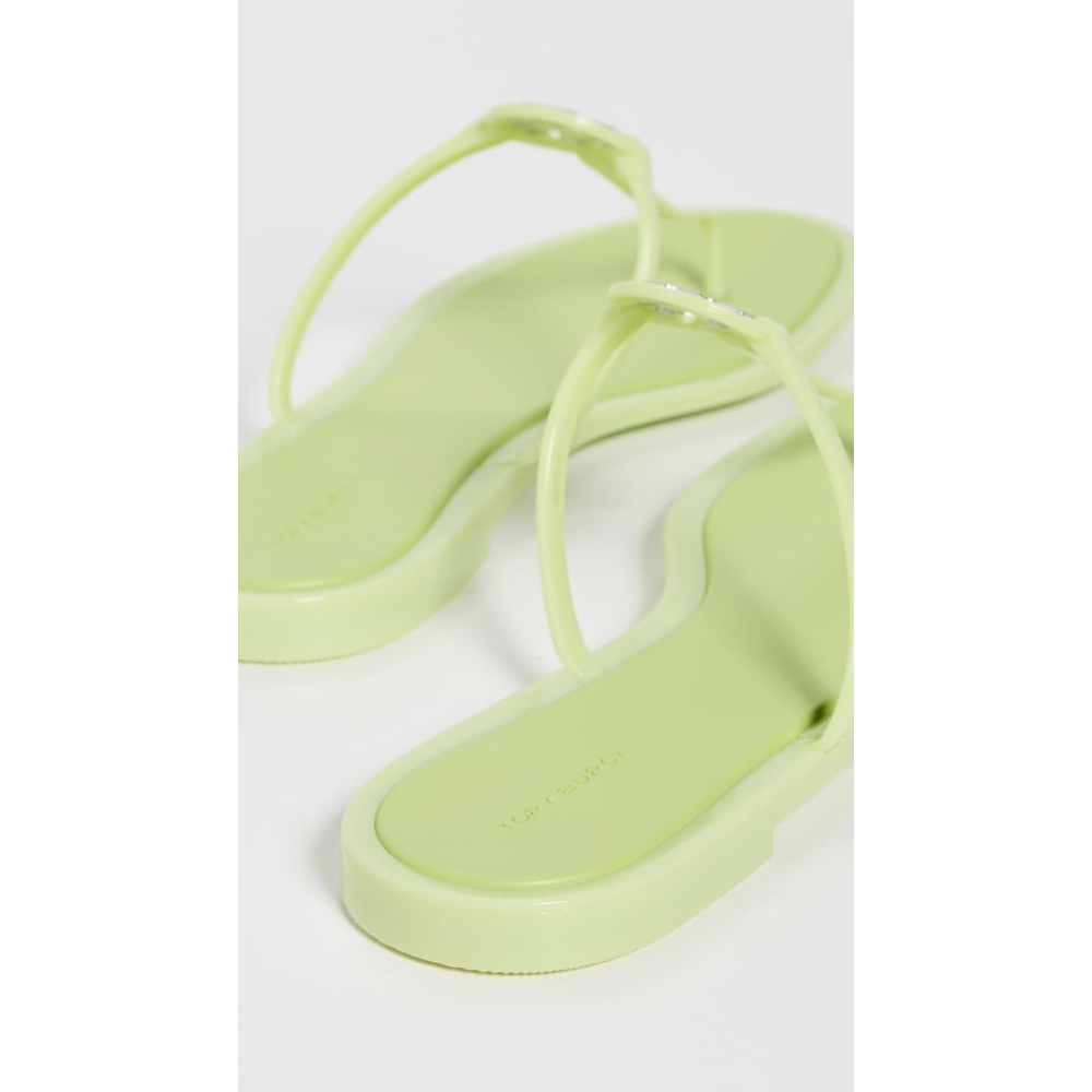 Tory Burch Women's Mini Miller Jelly Thongs, Garden Mint/Silver