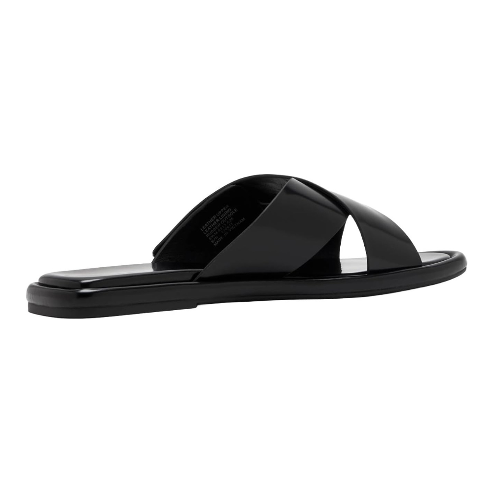 Tory Burch Women's T Lock Cross Band Slides, Perfect Black