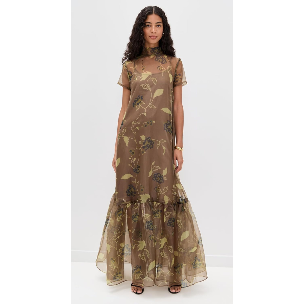 Staud Women's Calluna Floor Length Maxi Dress, Vintage Floral Bluefly Staud Women's Calluna Floor Length Maxi Dress, Vintage Floral Bluefly