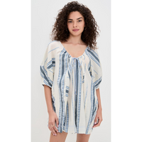 Free People Women's Bop Around Romper, Seaside Stripe Ivory