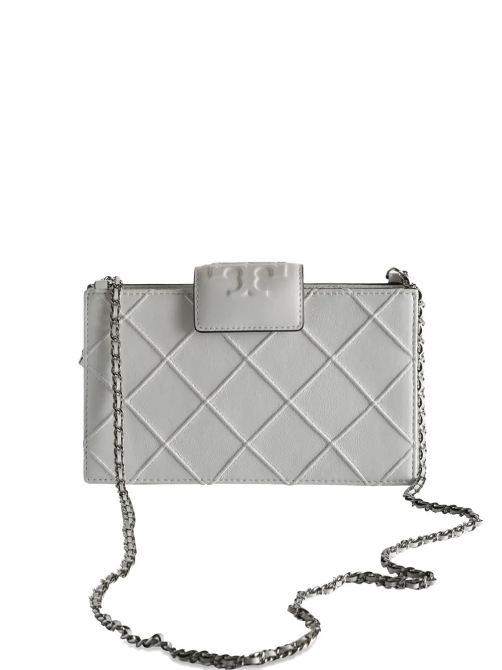 Tory Burch Women's Fleming Mini Soft Chain Wallet, Blanc