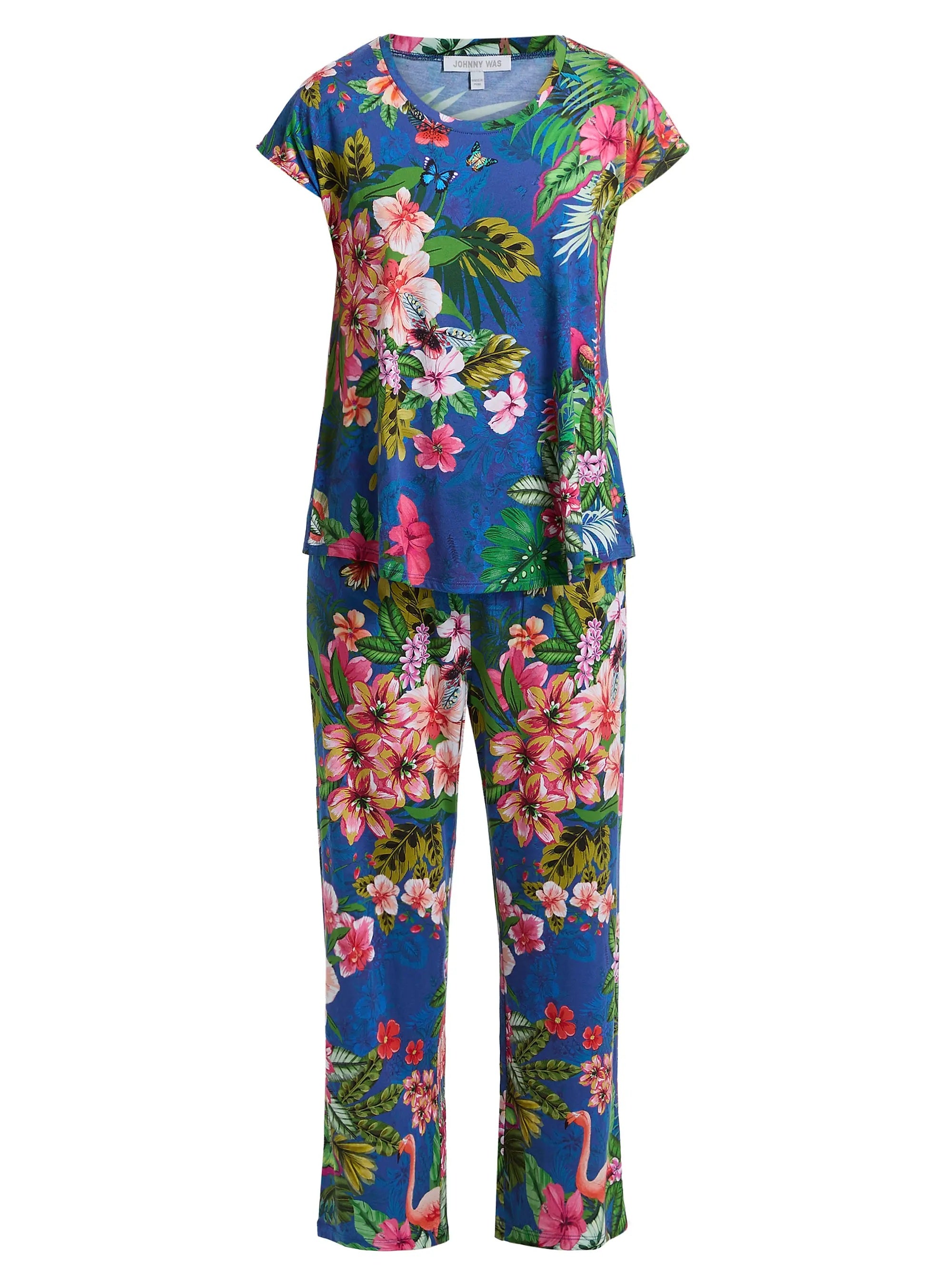 Johnny Was Women's The Bobbie Crop PJ Set, Amorina