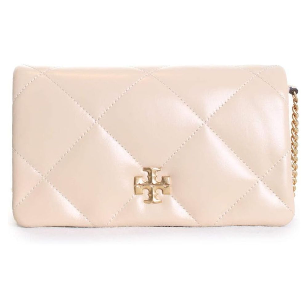 Tory Burch Women's Kira Diamond Quilt Chain Wallet, Vanilla Soft Serve