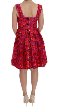 Dolce & Gabbana Pink Patterned A-line Above Knees Women's Dress