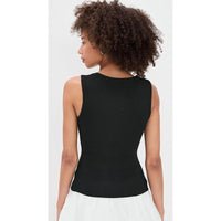 Staud Women's Marisa Ribbed Vest, Black