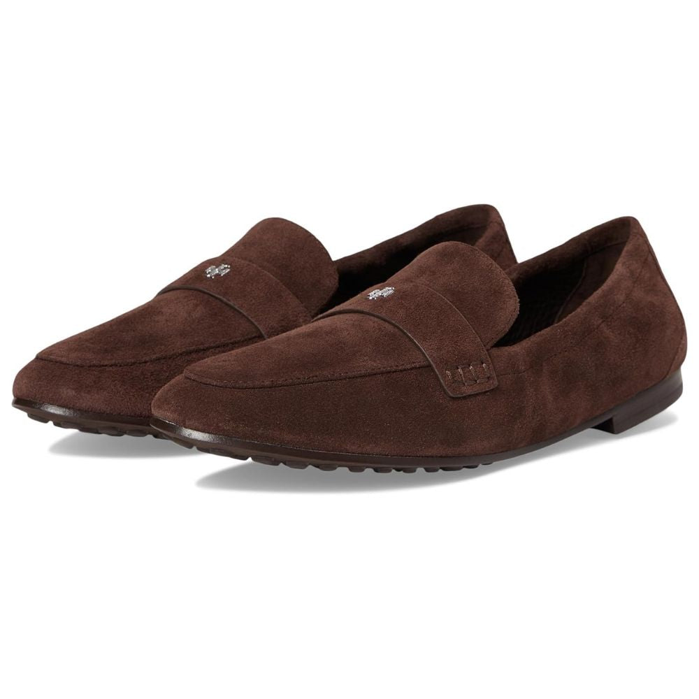 Tory Burch Women's Suede Ballet Loafers, Dark Cocoa
