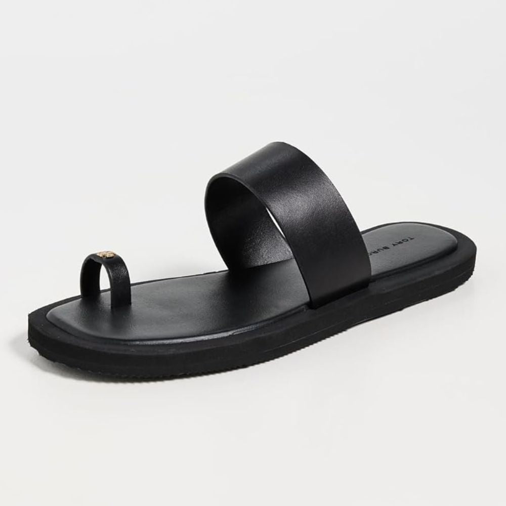 Tory Burch Women's Toe Ring Flip-Flops, Perfect Black