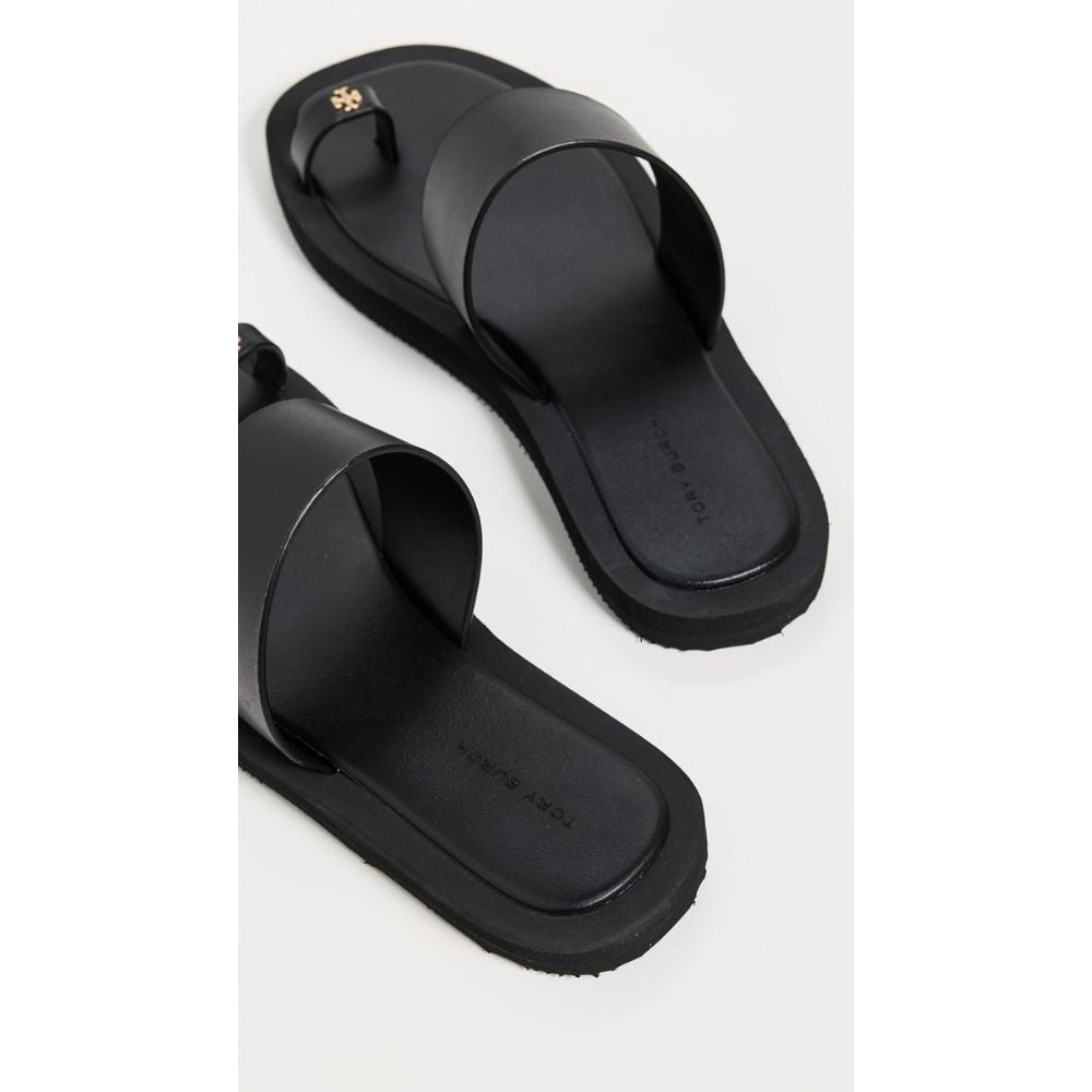 Tory Burch Women's Toe Ring Flip-Flops, Perfect Black
