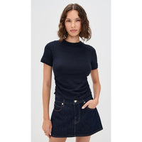 Veronica Beard Women's Damian Short Sleeve Top, Navy