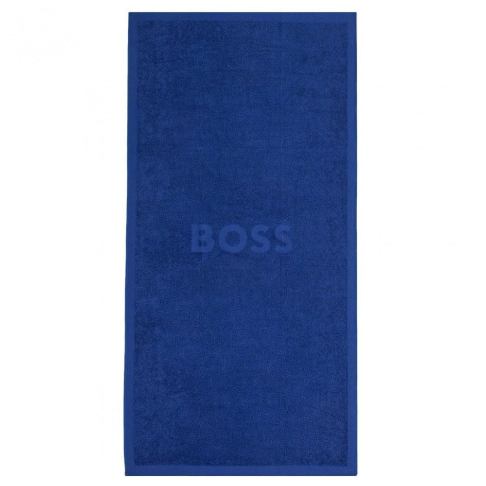 Hugo Boss Men's Solid Cotton Beach Towel, Medium Blue