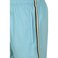 Hugo Boss Men's Iconic Stripe Swim Trunks, Light Blue