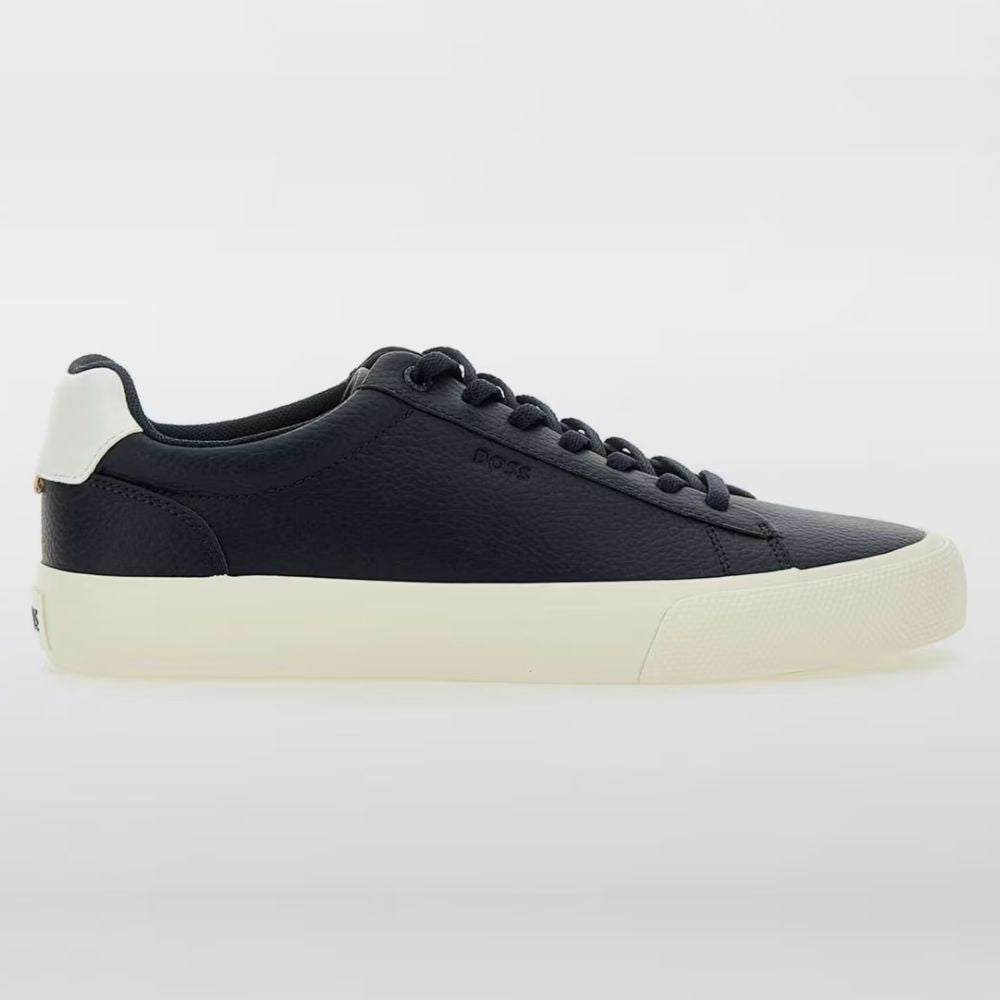 Hugo Boss Men's Aiden Tennis Low-Top Leather Sneaker, Navy