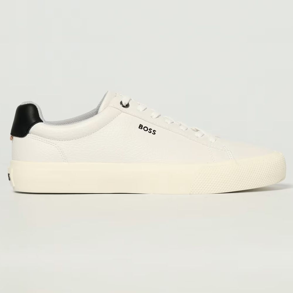 Hugo Boss Men's Aiden Tennis Low-Top Leather Sneaker, Open White