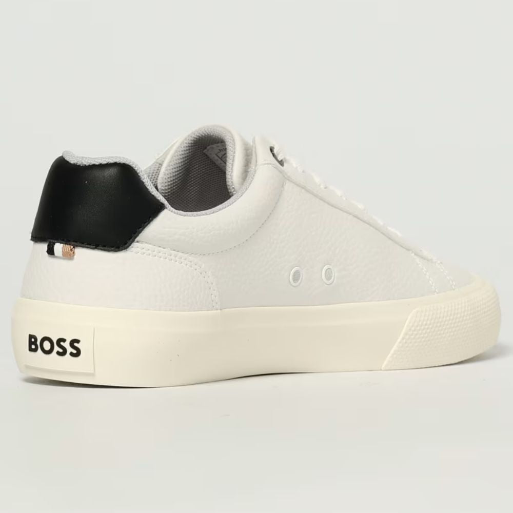 Hugo Boss Men's Aiden Tennis Low-Top Leather Sneaker, Open White