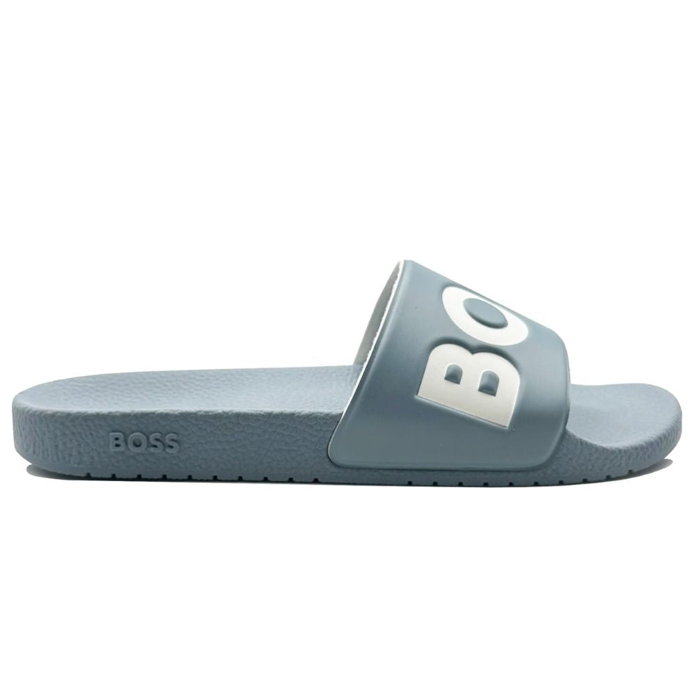 Hugo Boss Men's Aryeh Big Logo Pool Slides, Blue Eyes