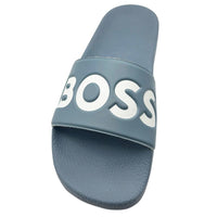 Hugo Boss Men's Aryeh Big Logo Pool Slides, Blue Eyes