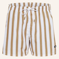 Hugo Boss Men's Pirahna Striped Swim Trunks, Natural