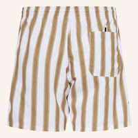 Hugo Boss Men's Pirahna Striped Swim Trunks, Natural