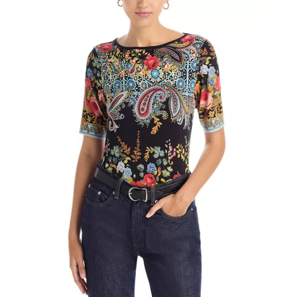 Johnny Was Women's The Janie Favorite Boatneck Tee, Leto
