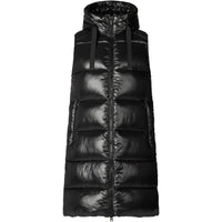 Save the Duck Women's Iria Long Hoded Puffer Vest, Black