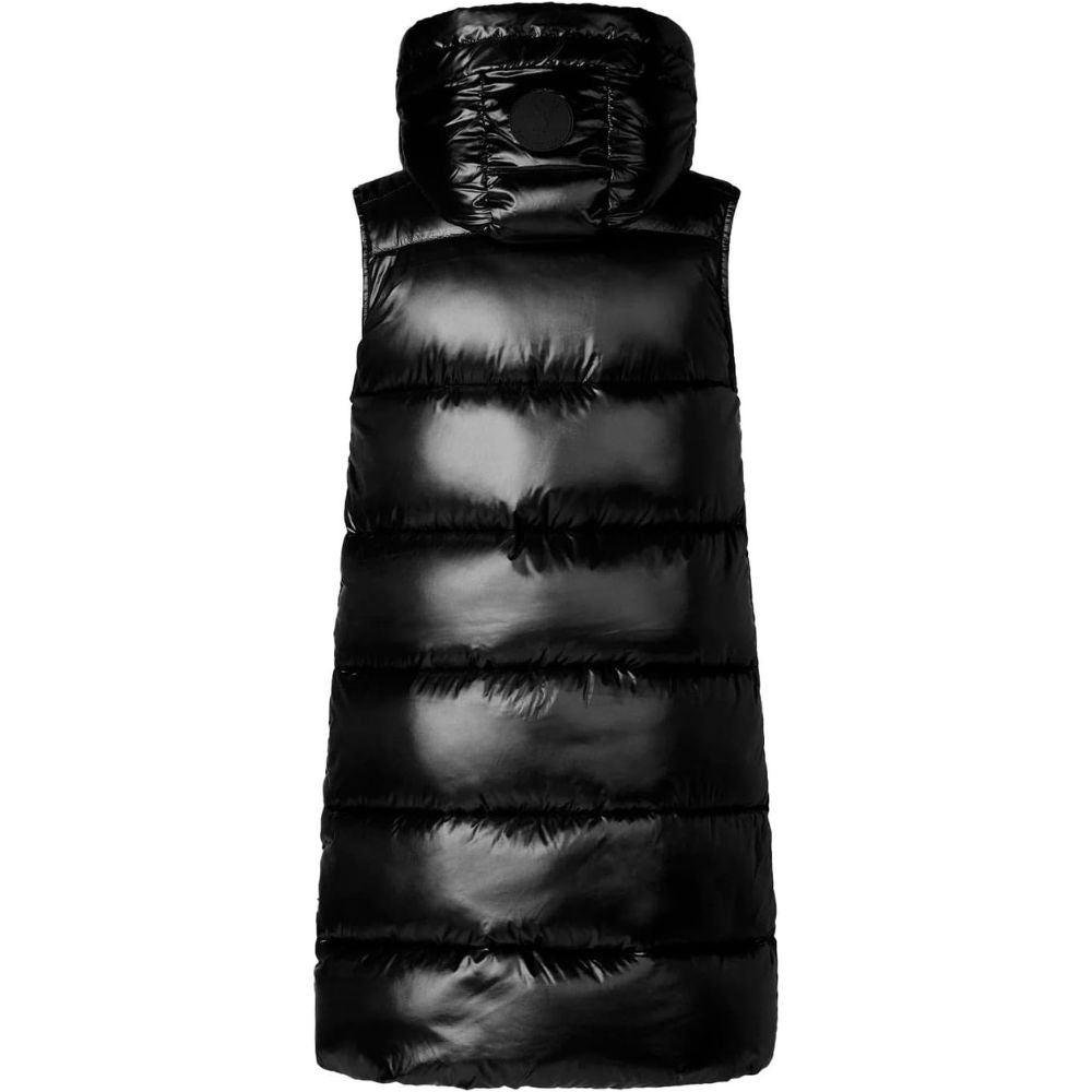 Save the Duck Women's Iria Long Hoded Puffer Vest, Black