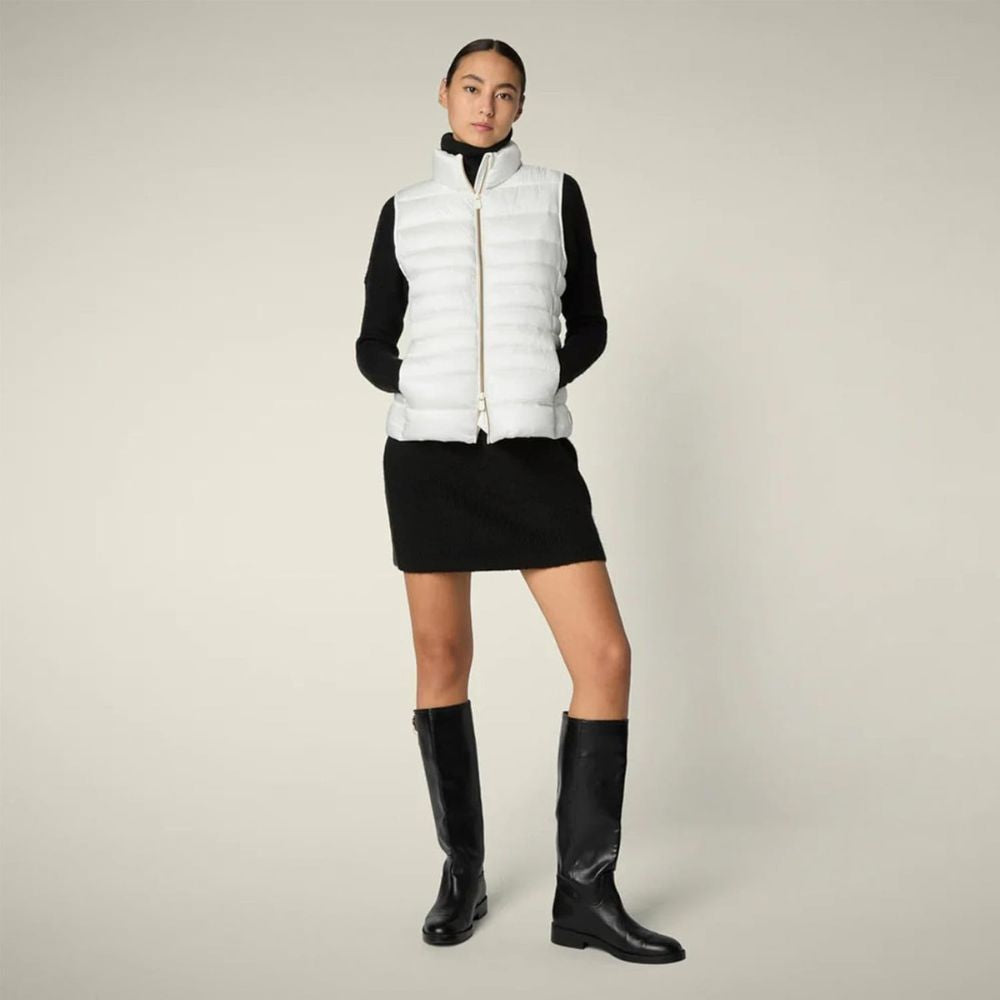 Save the Duck Women's Lynn Puffer Vest, Off-White
