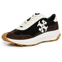Tory Burch Women's Suede Tory Trainer, Perfect Black/Blanc/Dark Cocoa