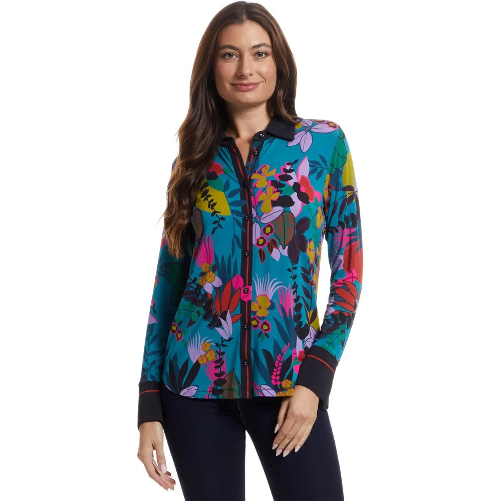 Johnny Was Women's Janie Button Front Shirt, House of Flores