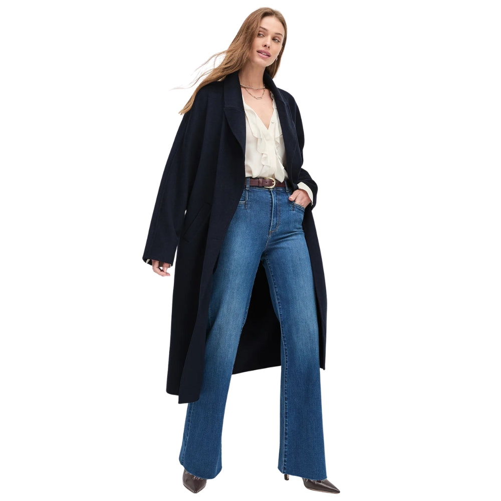 FASHIRU ファシル3way wool blend coat Favorite Daughter Women's The Luca Wool Blend Maxi Coat, Navy