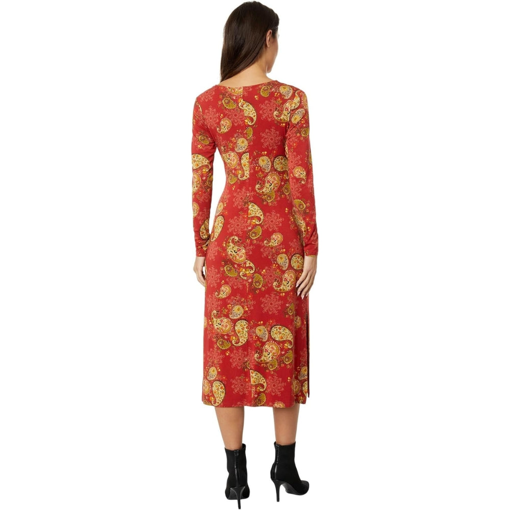 Johnny Was Women's Janie Long Sleeve Tie Front Knit Dress, Alexandria