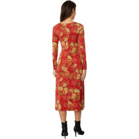 Johnny Was Women's Janie Long Sleeve Tie Front Knit Dress, Alexandria