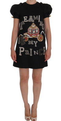 Dolce & Gabbana Gray Crystal \"Dreaming of My Prince\" Women's Dress