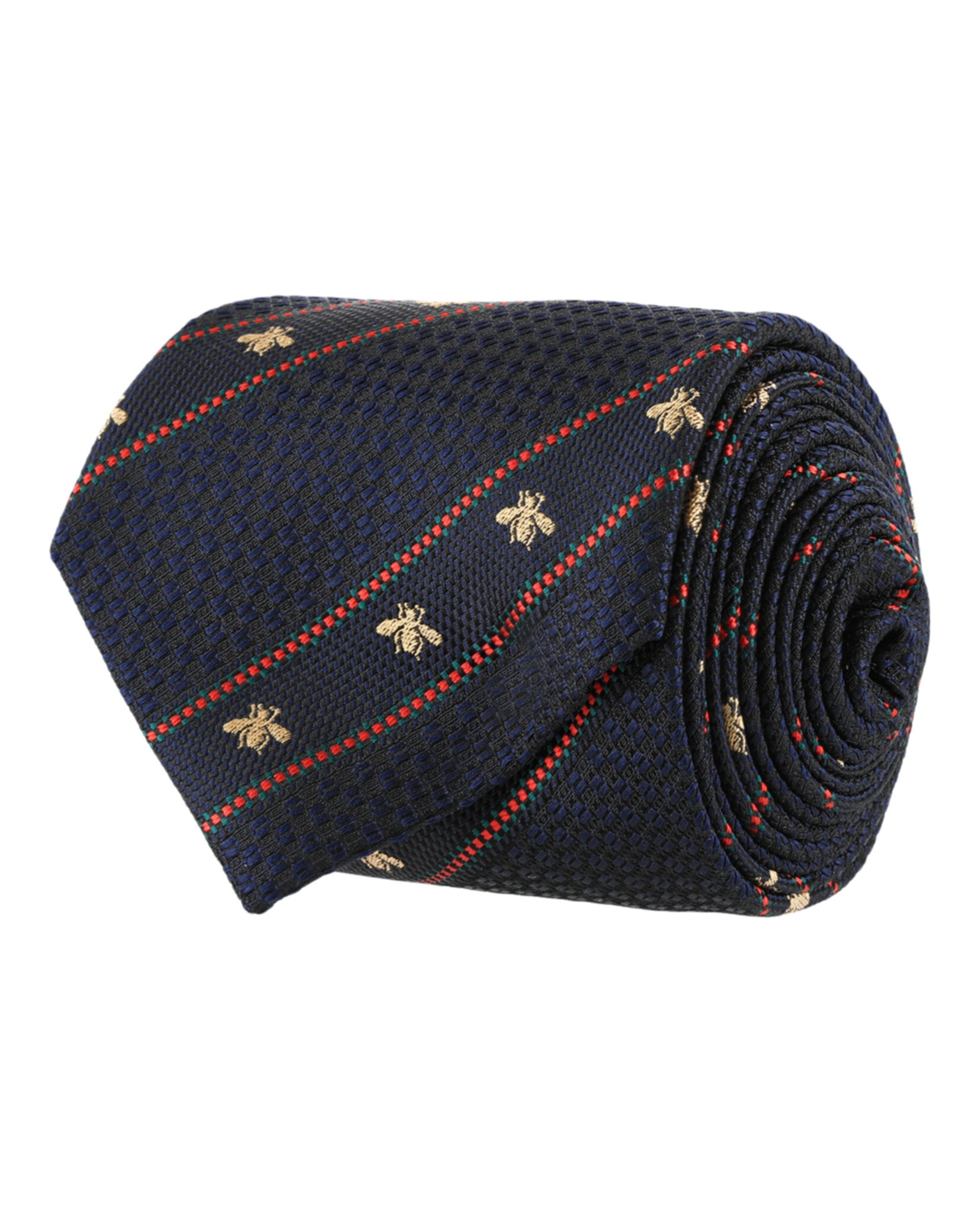 Gucci Mens Bee and Web Silk Jacquard Tie