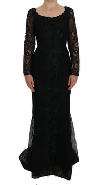Dolce & Gabbana Black Floral Sheath Women's Dress
