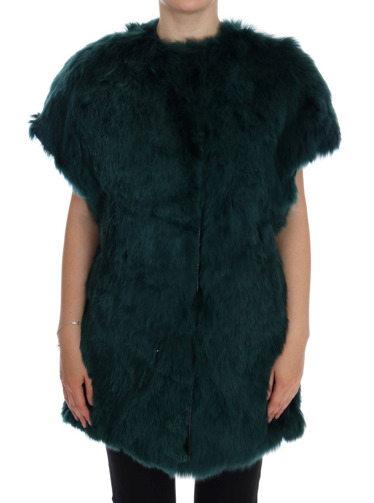 Dolce & Gabbana Dolce & Gabbana Green Alpaca Fur Vest Sleeveless Women's Jacket