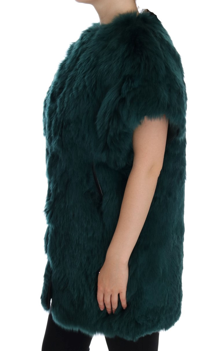 Dolce & Gabbana Dolce & Gabbana Green Alpaca Fur Vest Sleeveless Women's Jacket