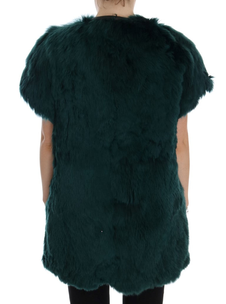 Dolce & Gabbana Dolce & Gabbana Green Alpaca Fur Vest Sleeveless Women's Jacket