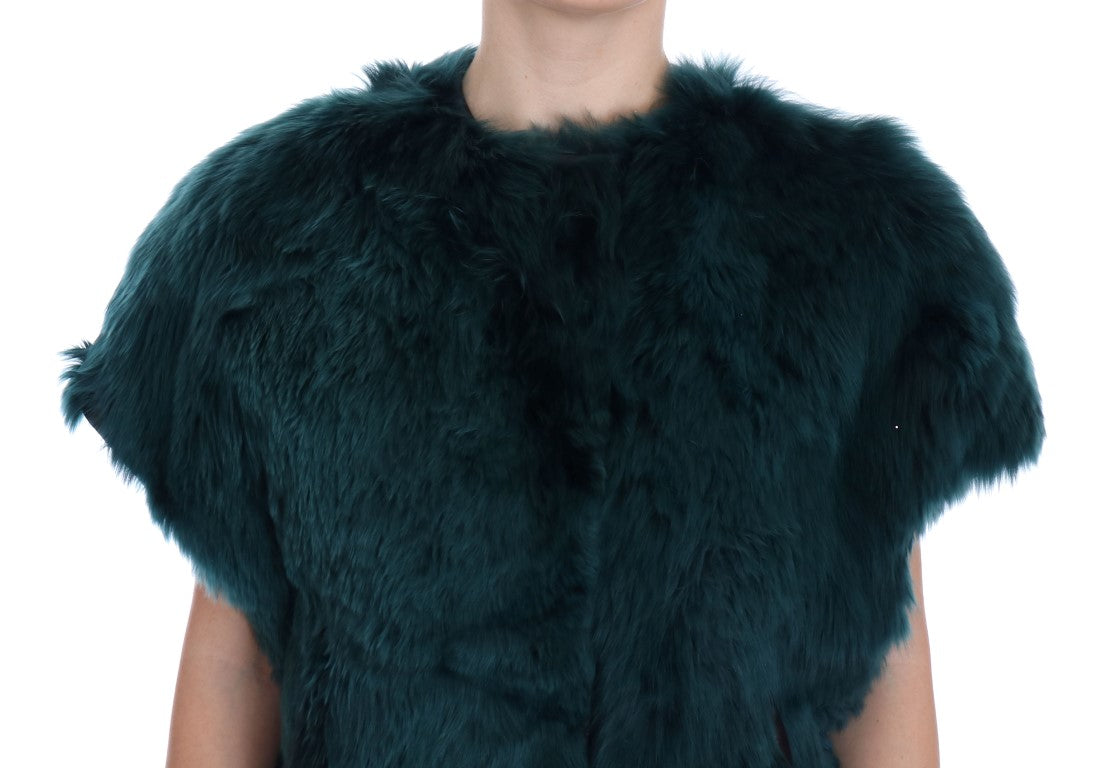 Dolce & Gabbana Dolce & Gabbana Green Alpaca Fur Vest Sleeveless Women's Jacket