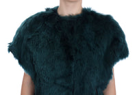 Dolce & Gabbana Dolce & Gabbana Green Alpaca Fur Vest Sleeveless Women's Jacket
